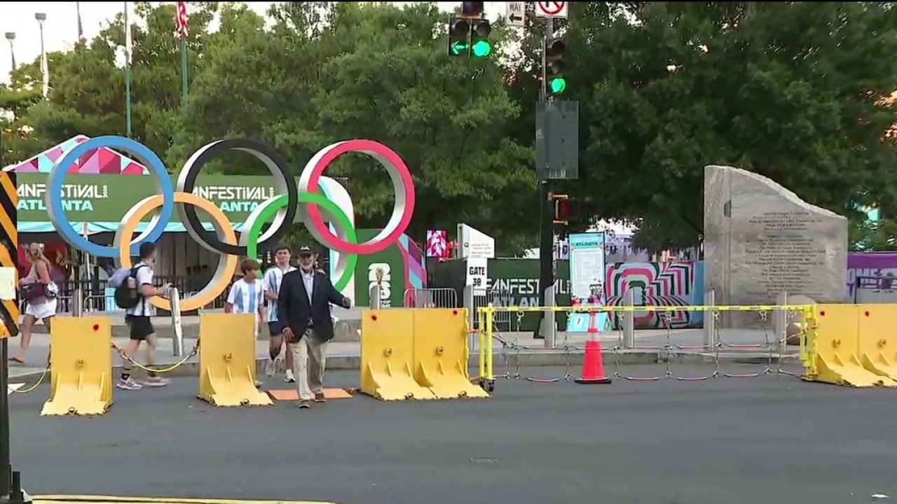 Soccer fans beginning to arrive in downtown Atlanta