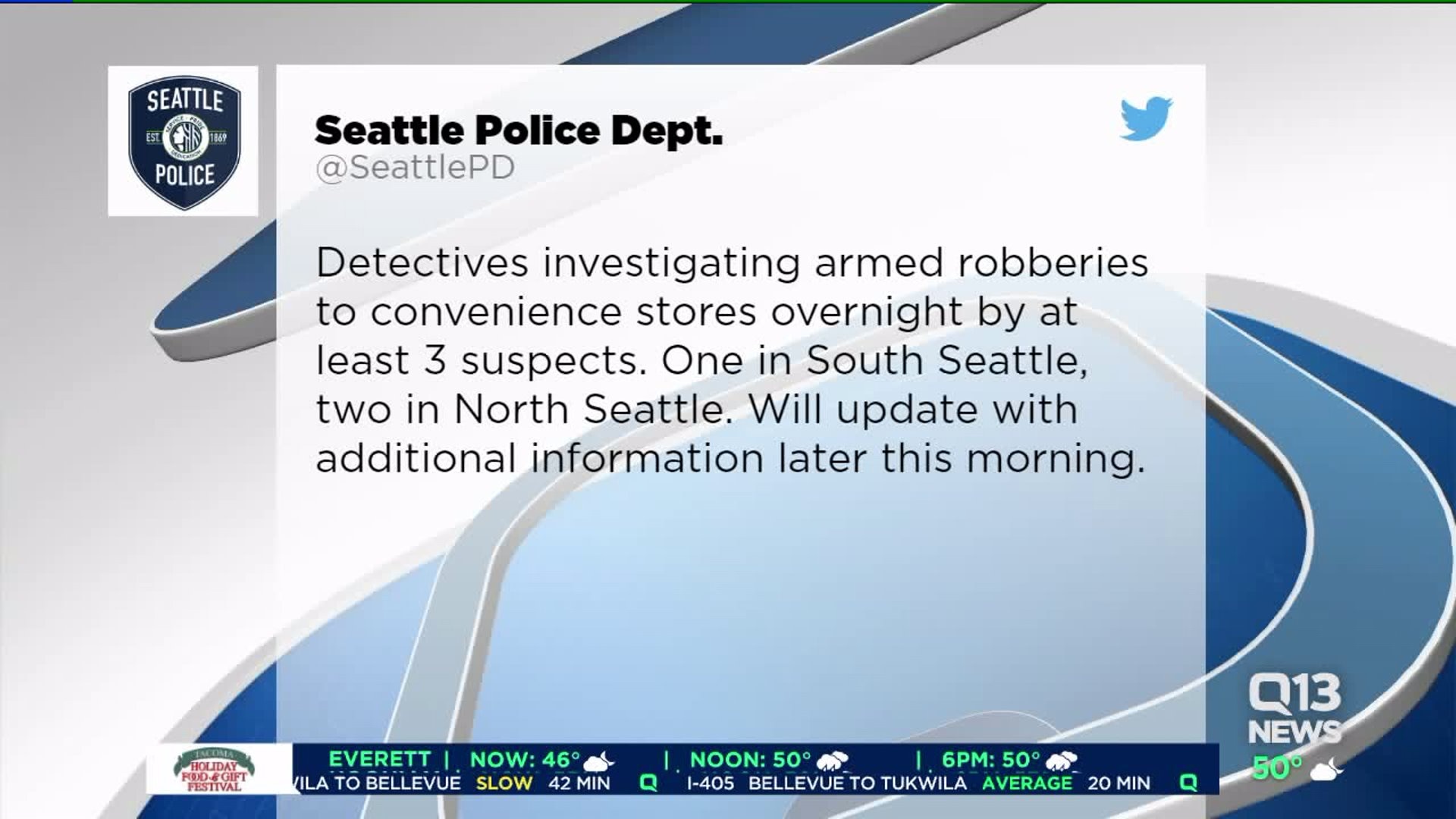 Seattle police investigating string of armed robberies | FOX 13 Seattle
