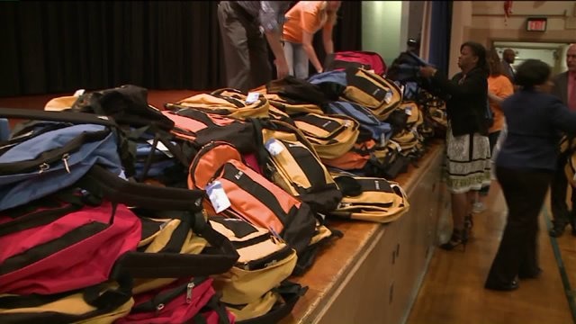 Brian learns more about the Backpack Buddies program