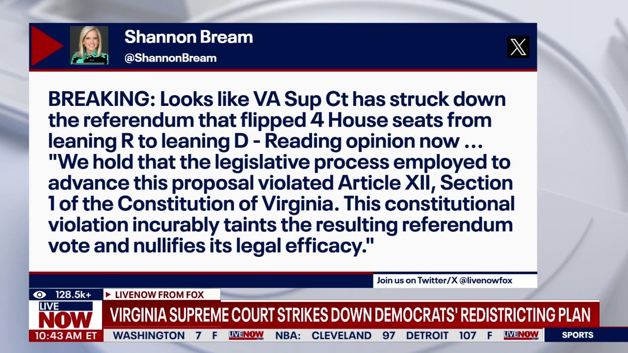 VA Supreme Court strikes down redistricting plan