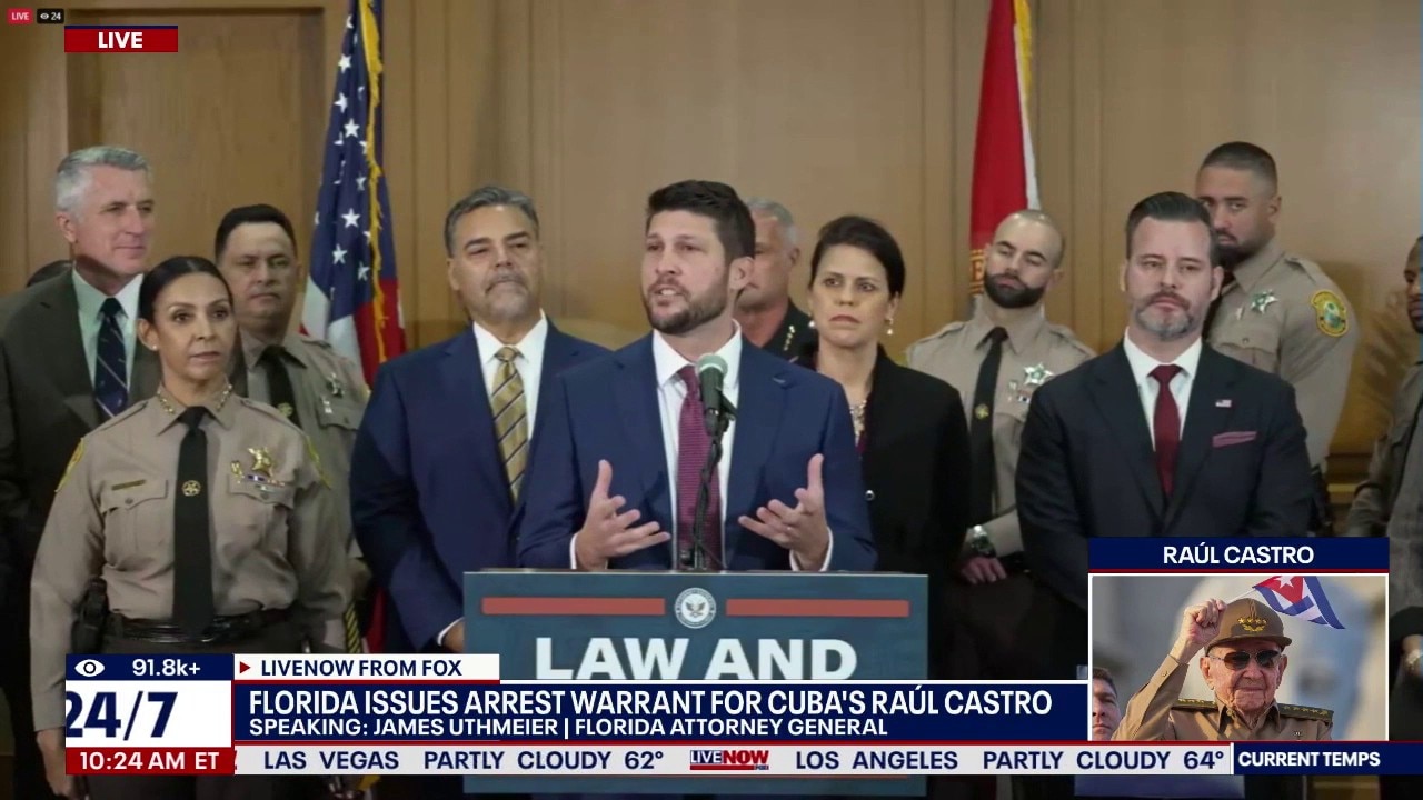 Florida AG secures state arrest warrant for Raúl Castro