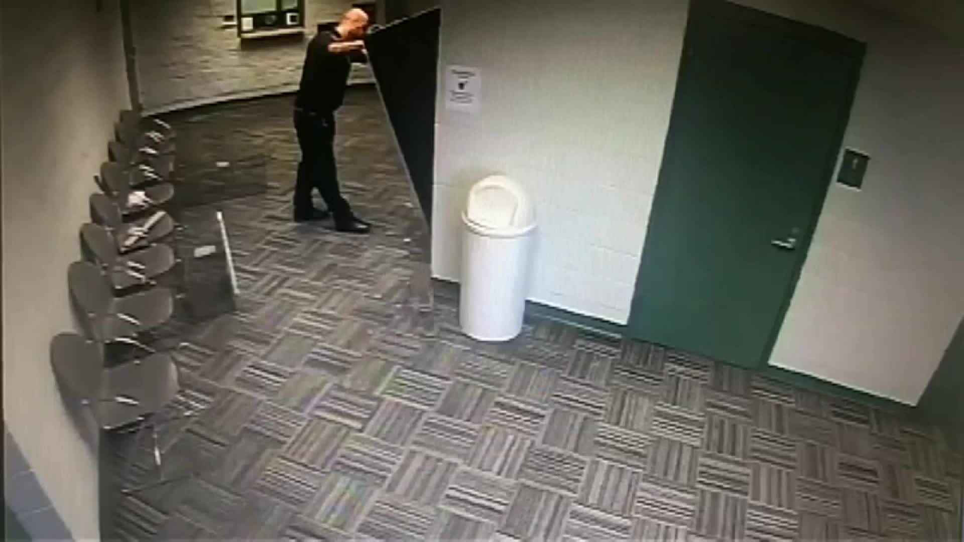Raccoon at Texas police department