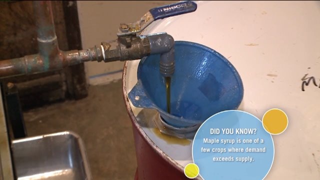 Another step in the syrup-making process