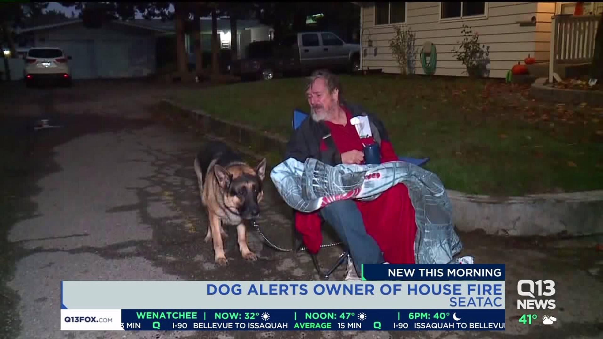 Dog saves his owner from house fire in SeaTac
