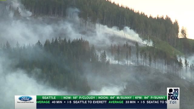 80-acre `Hotshot Fire` spreading up hillside near Oso