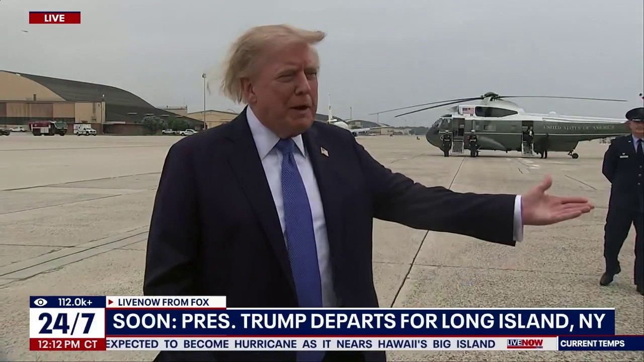 Trump speaks to reporters ahead of New York trip