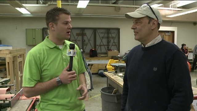 Chip hangs with non-profit group that is building boat