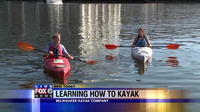 Carl learns how to kayak on the Milwaukee River