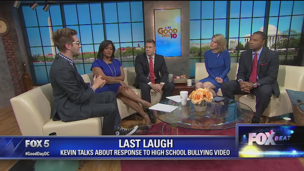Kevin McCarthy overcame bullying in school and shared his story with FOX 5, The Rock and Kevin Hart