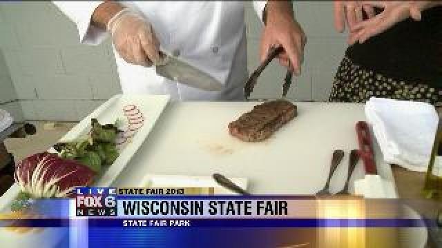 Laura helps prepare State Fair food