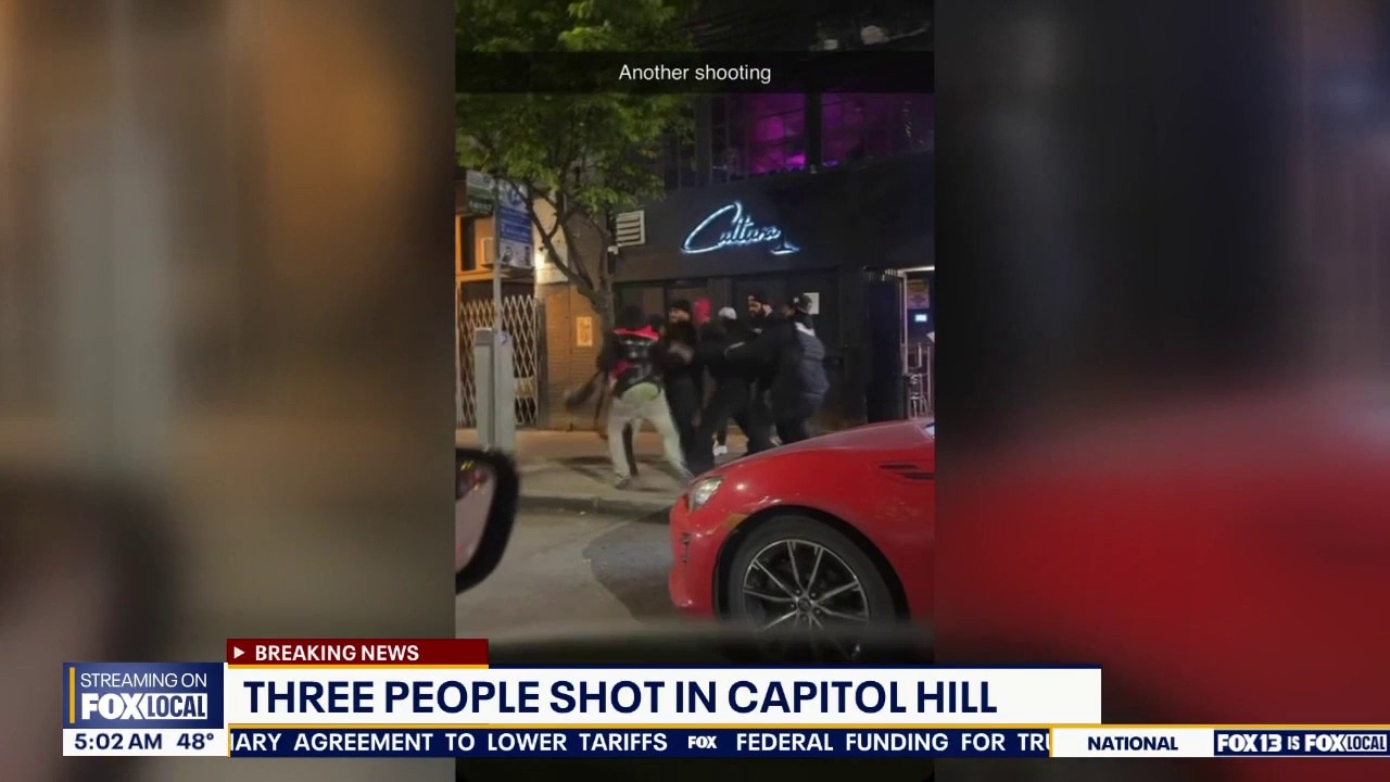 Three shot outside bar in Seattle's Capitol Hill neighborhood