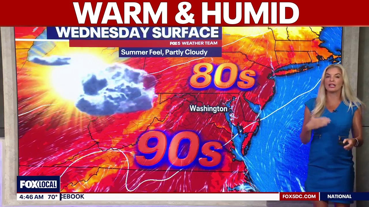 DC weather: Warm, humid Wednesday with highs near 89 degrees