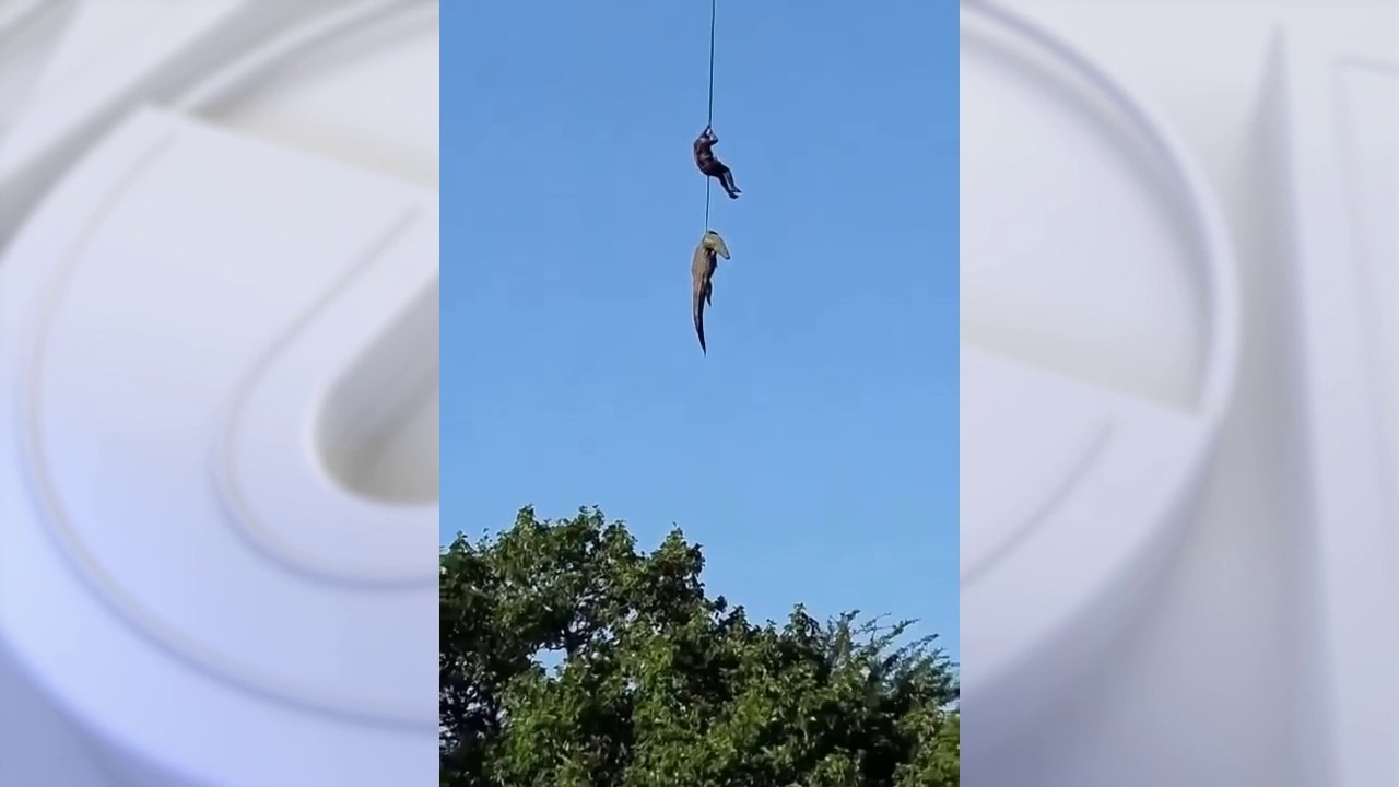 Officer hoisted into crocodile-infested waters to recover human remains