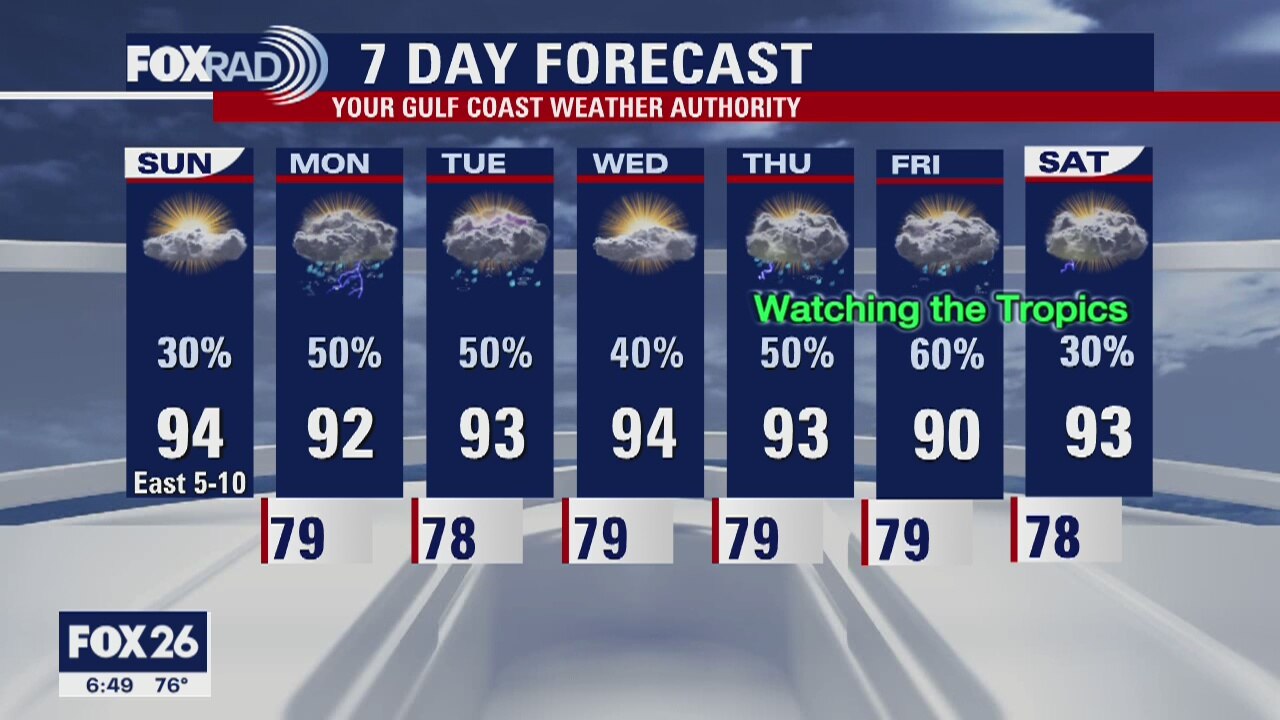 Houston-area weather forecast 7/19