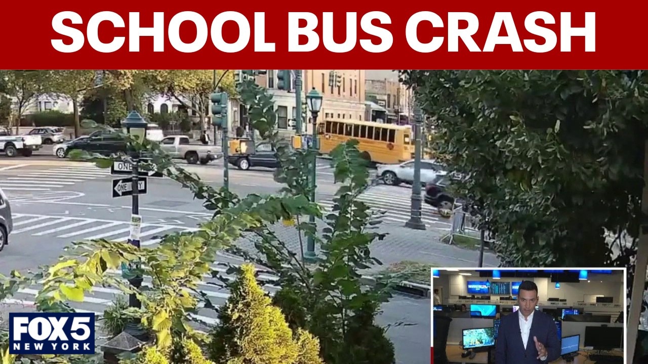 VIDEO: School bus crashes into NYC building
