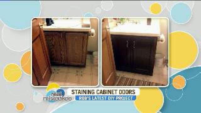 Simple and cheap way to stain cabinet doors