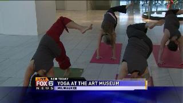Laura learns about yoga at the Milwaukee Art Museum