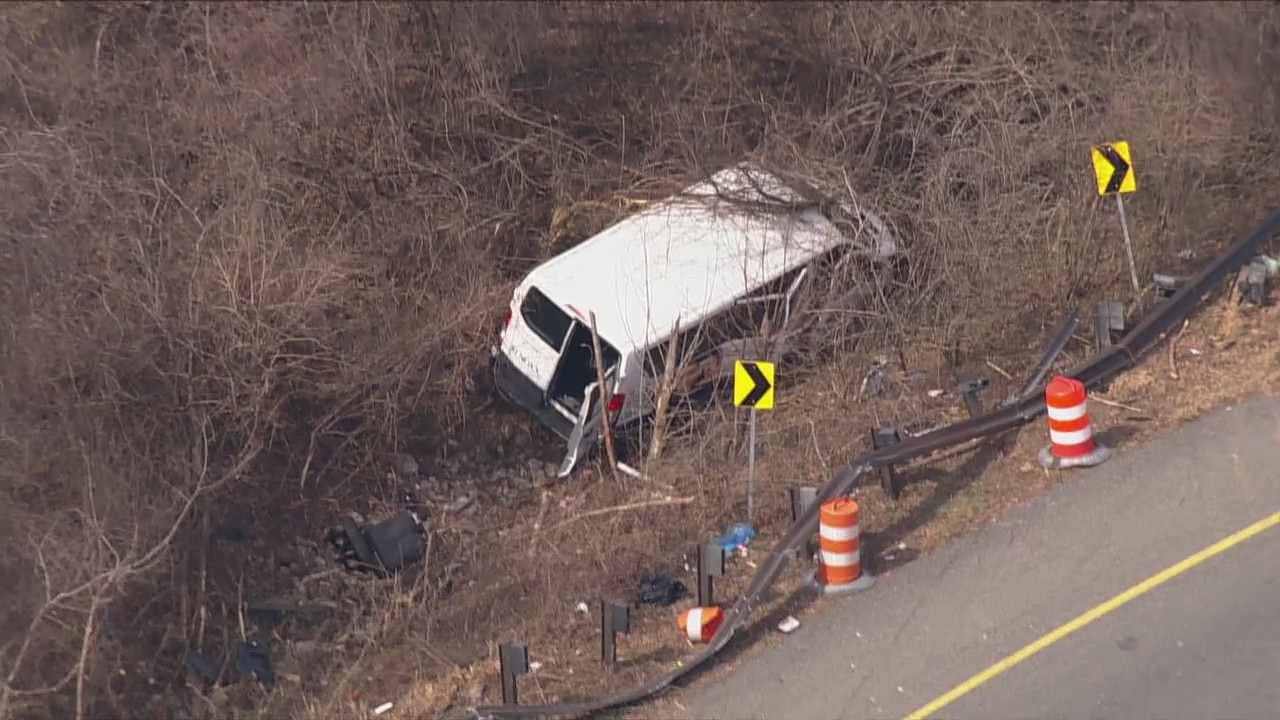 Special needs bus crashes into woods off of I-270 near Rockville