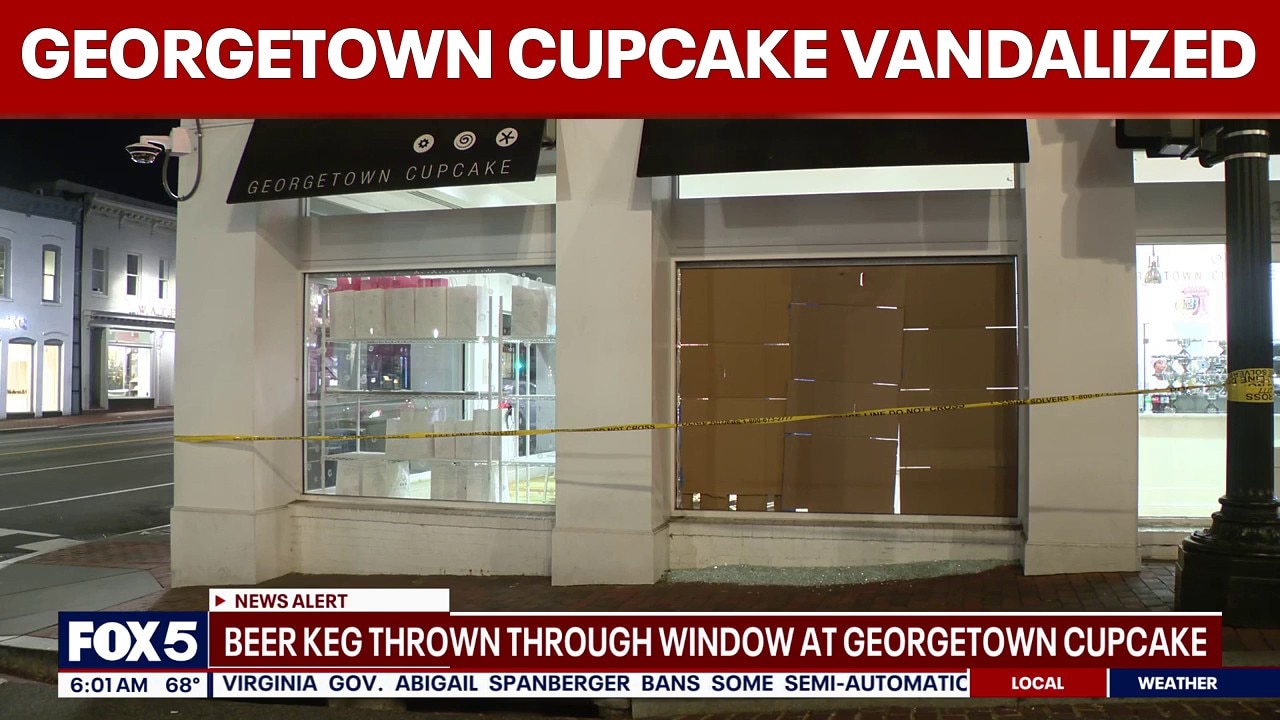 Georgetown Cupcake vandalized after beer keg thrown through window