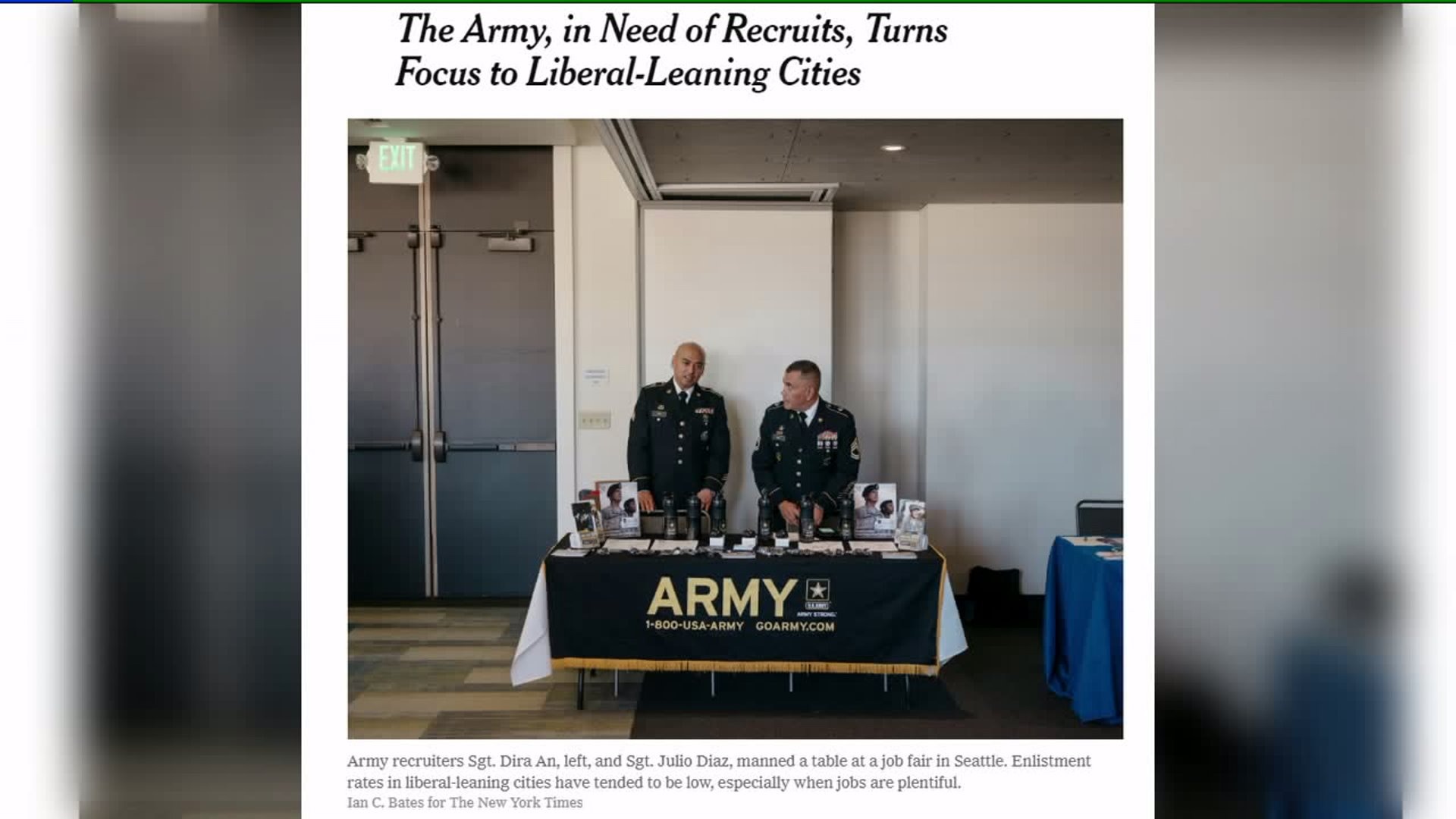Army recruiting efforts shift to left-leaning cities