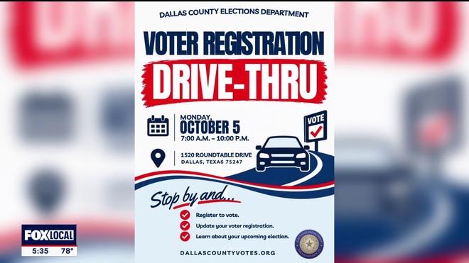 Dallas County to hold drive-through voter registration