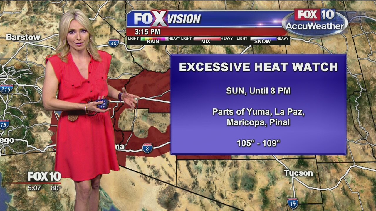Temperatures over 100F forecast for the Valley over the weekend