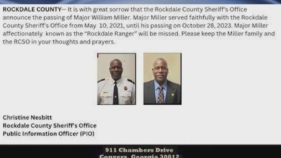 Rockdale County sheriff's major passes away