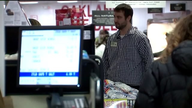 Shoppers stock up on essentials ahead of first major snowfall