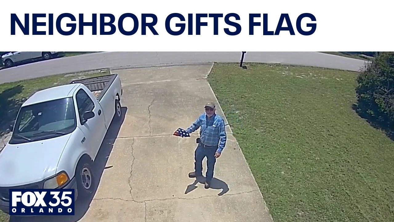 Neighbor's gift of new American flag inspires homeowner