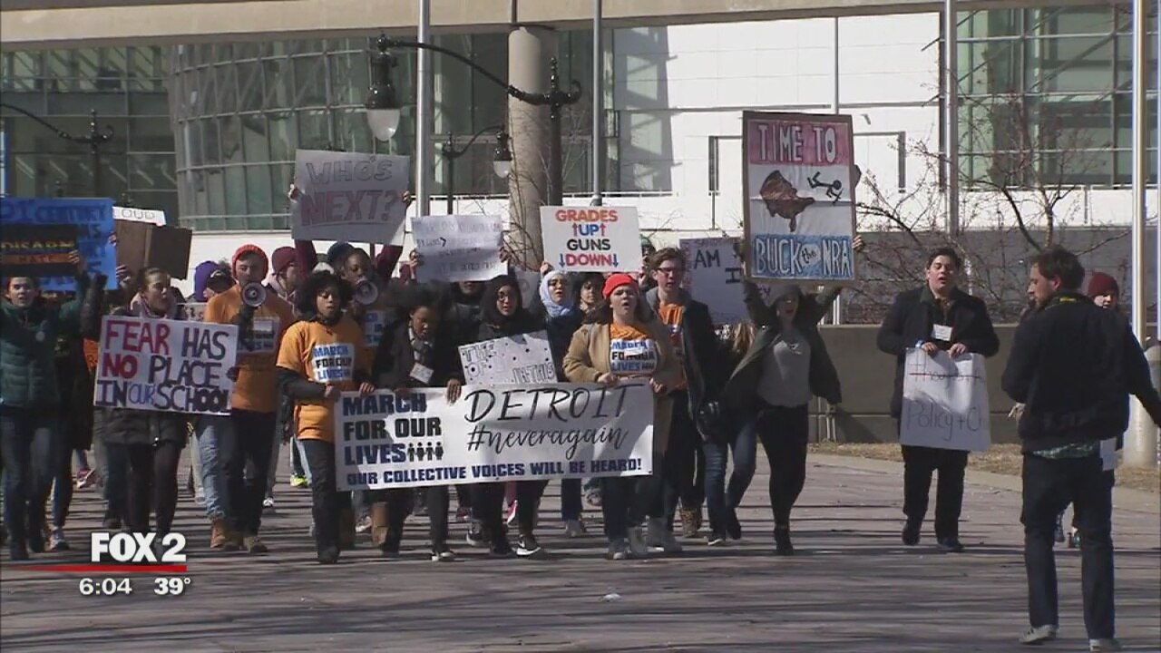 March for Our Lives through downtown Detroit