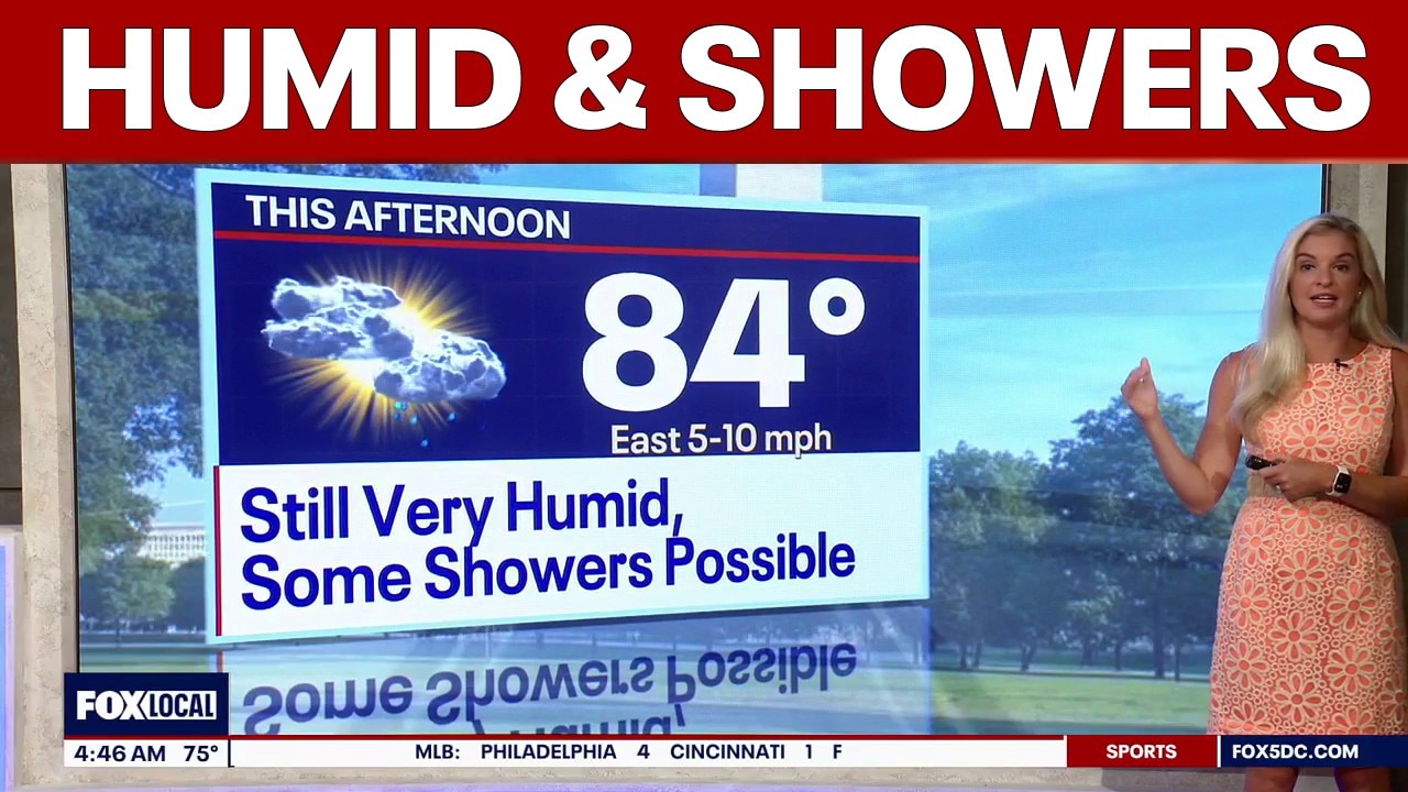 DC weather: Humid, scattered showers Wednesday with highs in the 80s