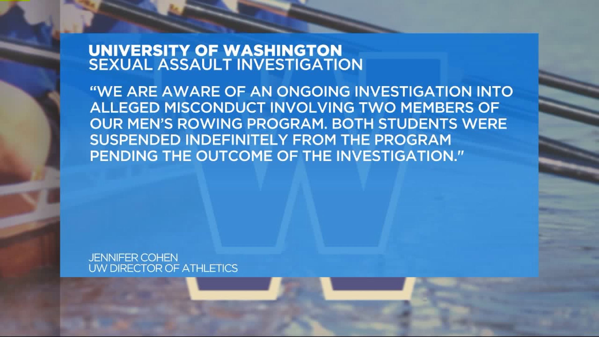 Two members of UW rowing team being investigated for alleged sex assault