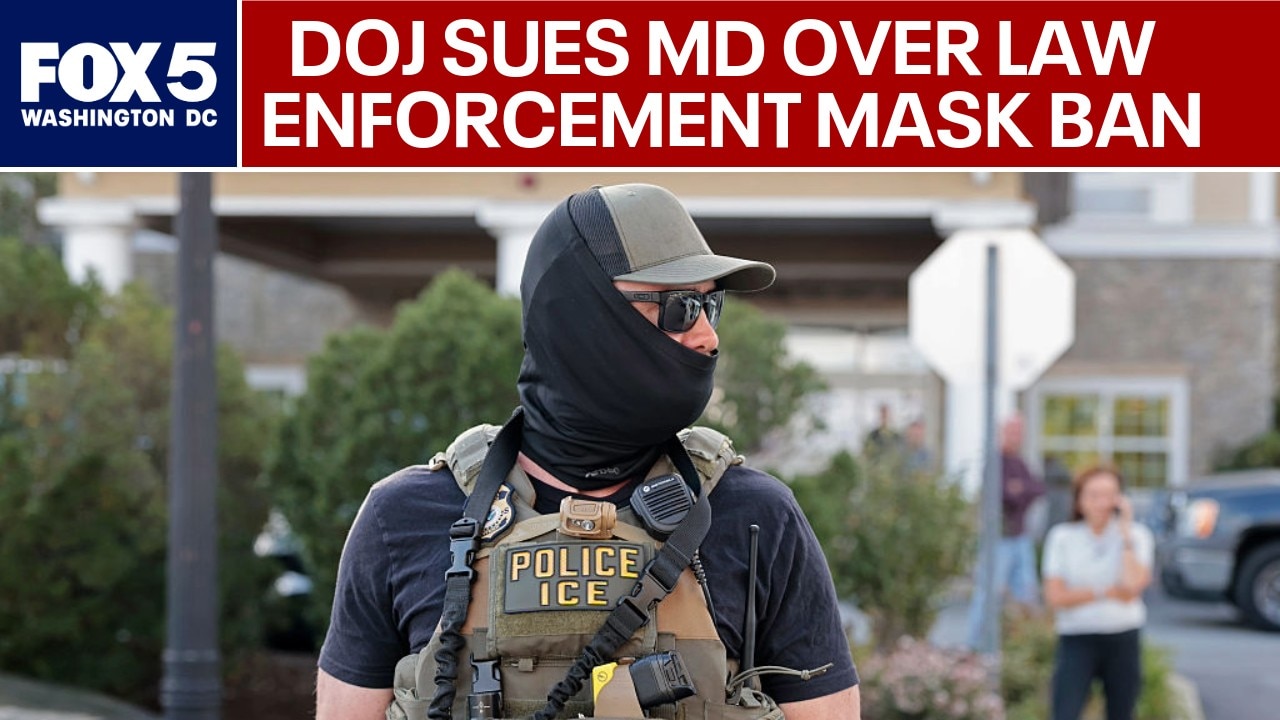 Justice Department sues Maryland over mask ban for law enforcement officers 