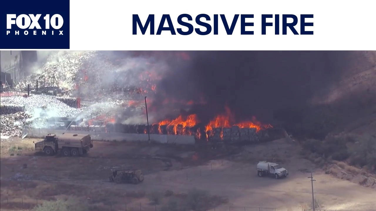 Crews battle massive Surprise recycling plant fire