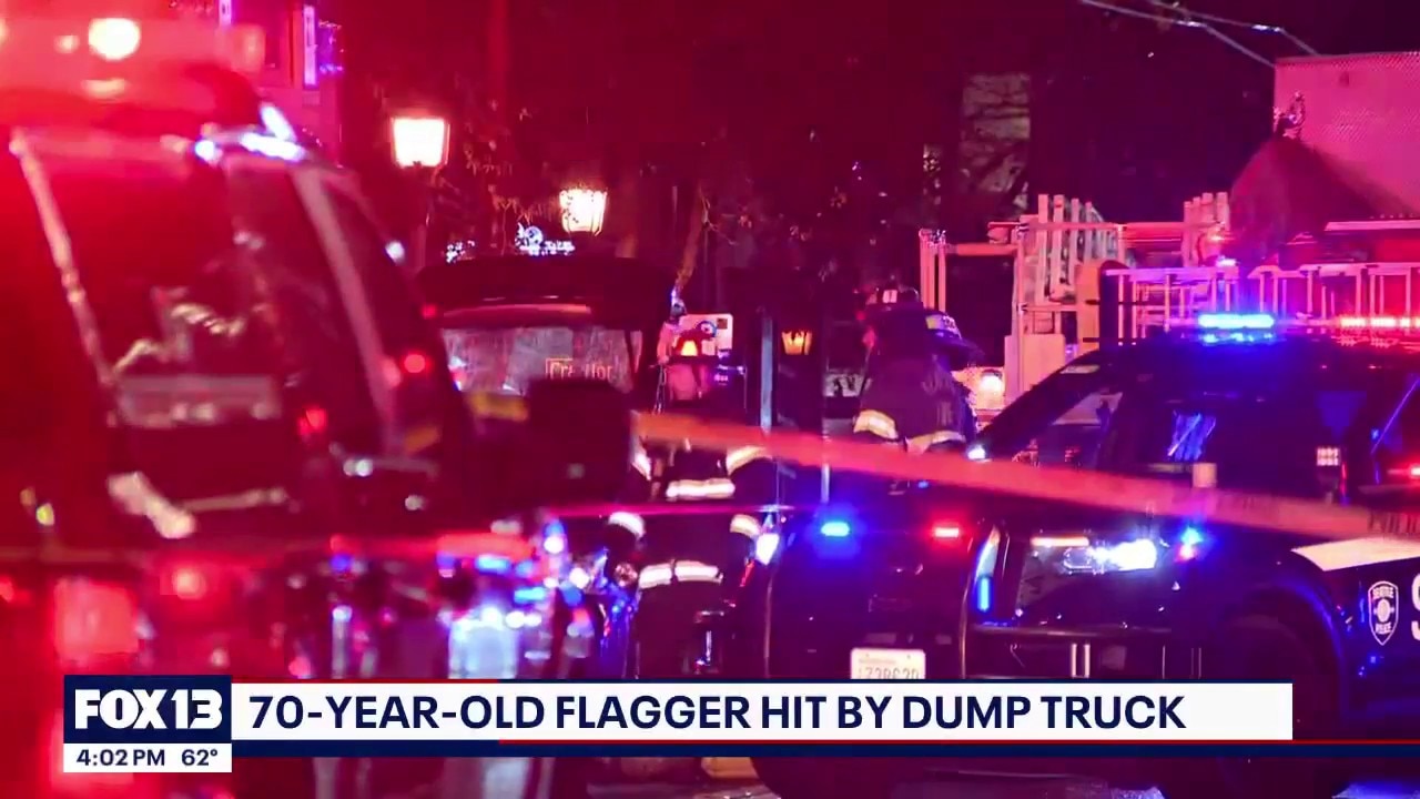 70-year-old flagger hospitalized after Seattle crash