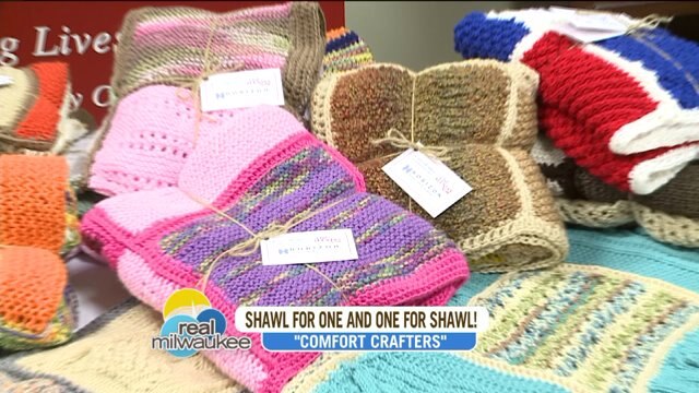 Chip hangs with the "Comfort Crafters" as they create shawls