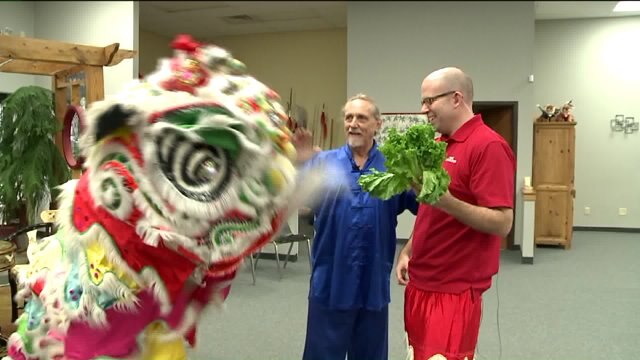 Kramps learns why they feed the lion lettuce