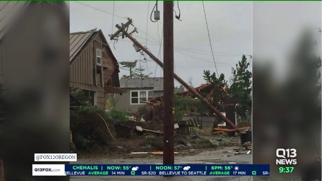 Tornado damage in Manzanita, Oregon