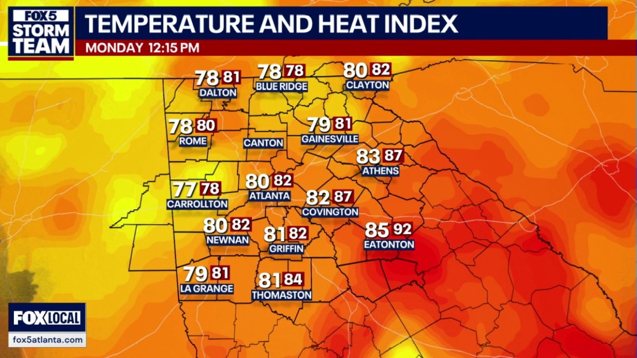 Monday midday weather forecast