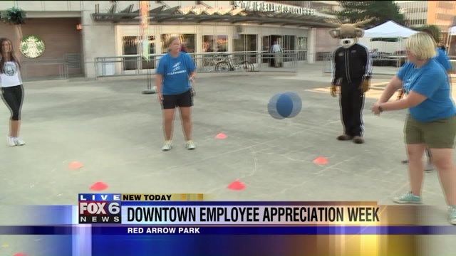 Laura checks out fun games as she previews Downtown Employee Appreciation Week