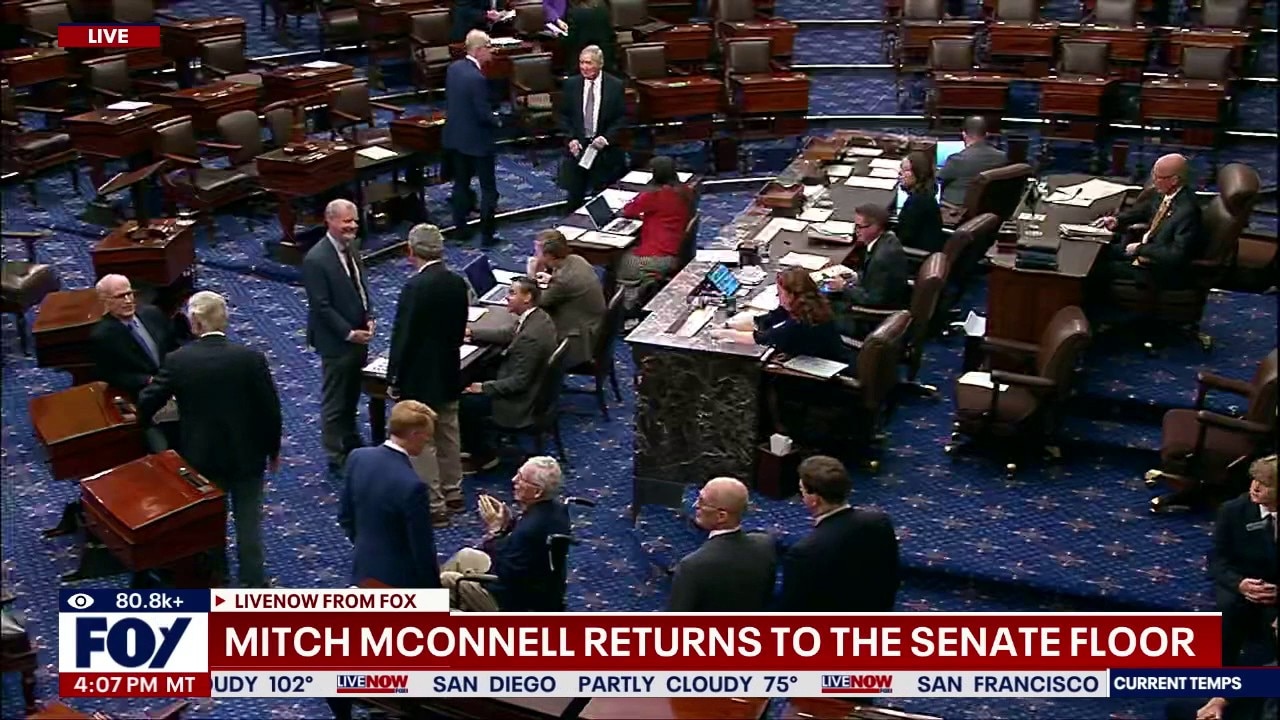 Mitch McConnell returns to Senate floor