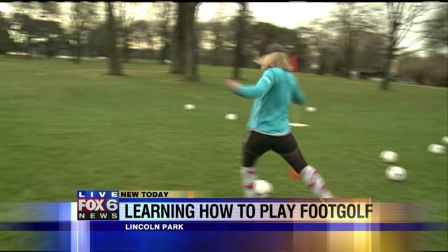 Laura learns how to play footgolf
