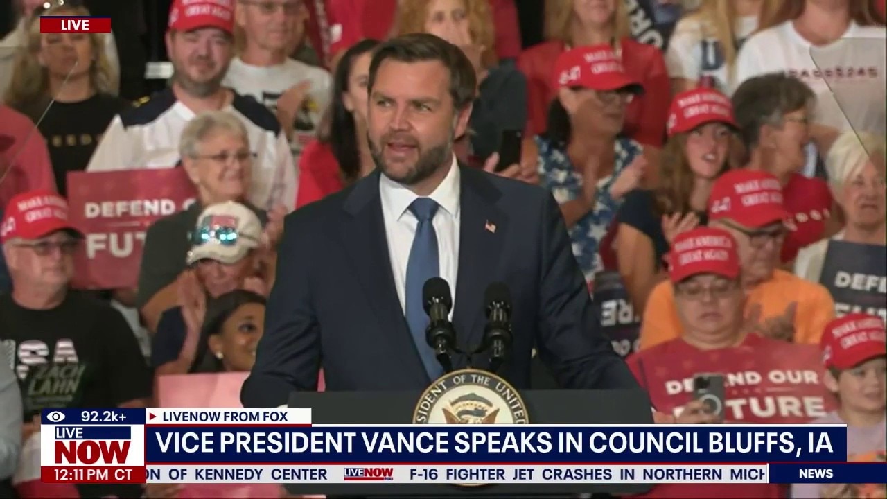 VP JD Vance campaigns in Council Bluffs, IA