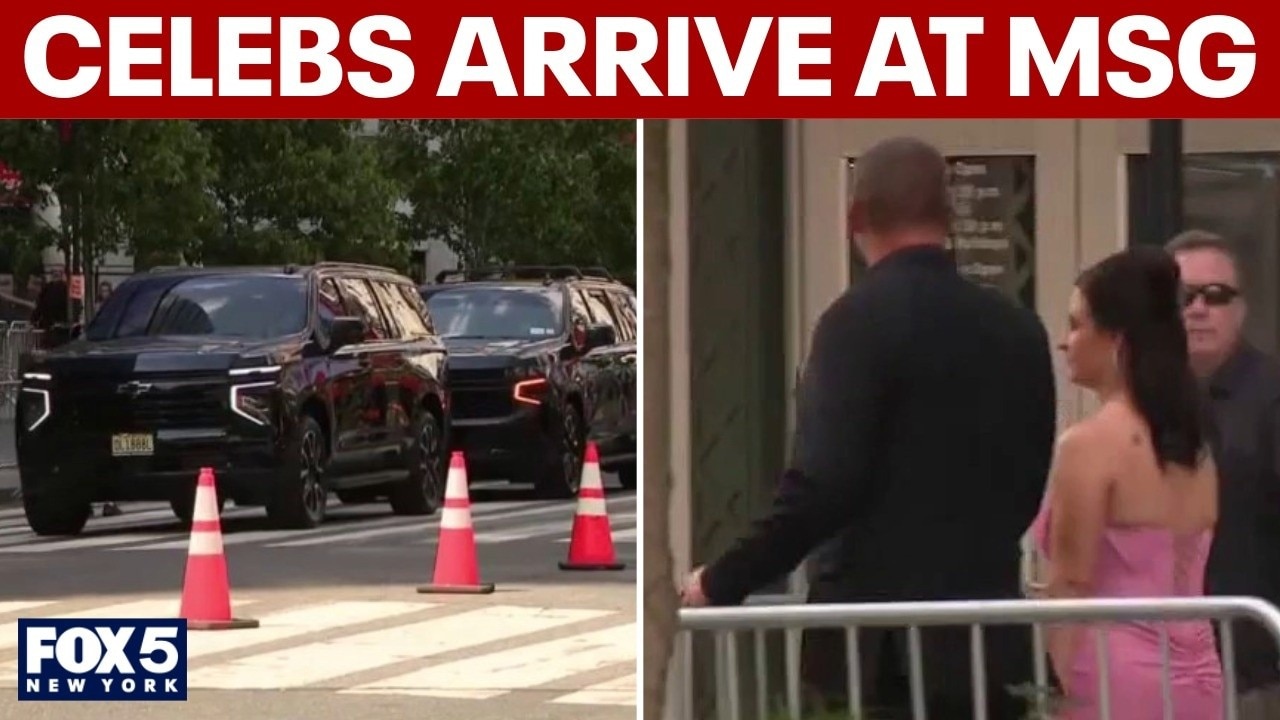 Celebs, guests arrive at MSG for Swift wedding celebration