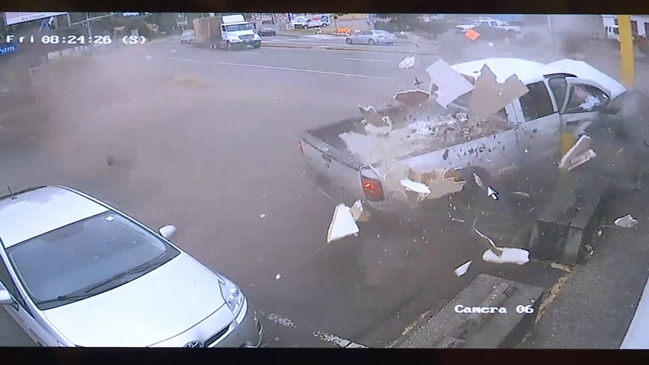 Pickup slams into Auburn donut shop