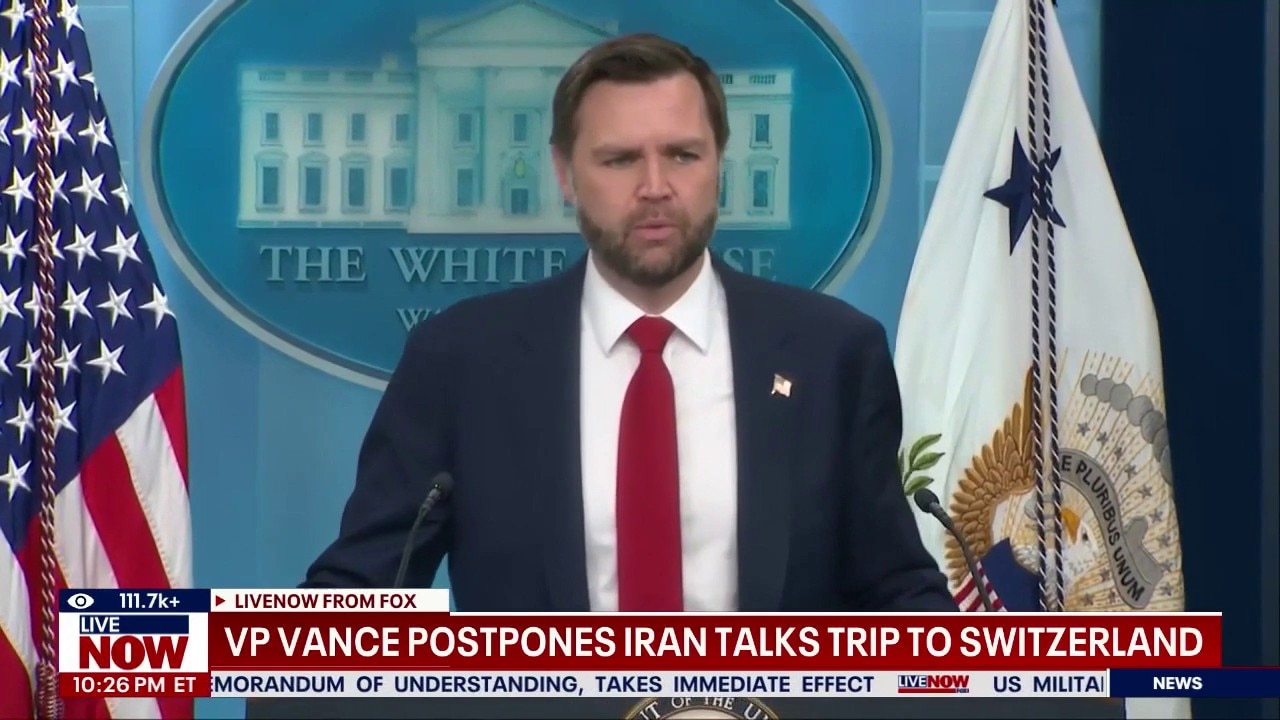 VP Vance postpones Iran talks trip to Switzerland