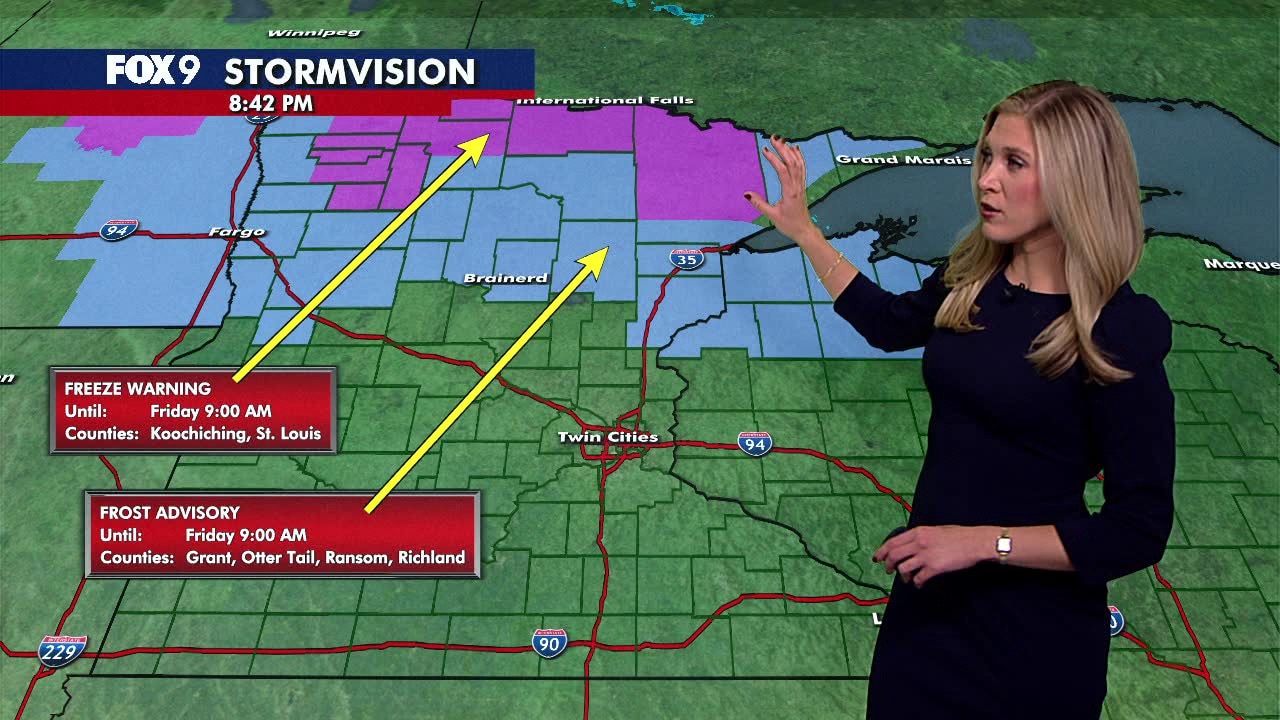 MN weather: Frost possible overnight in northern Minnesota