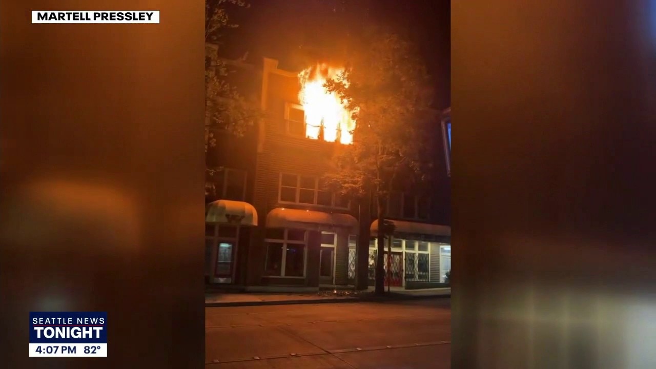 Massive flames spill from building fire in Seattle Central District
