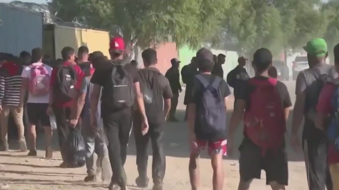 Drone video shows flood of migrants coming to U.S.