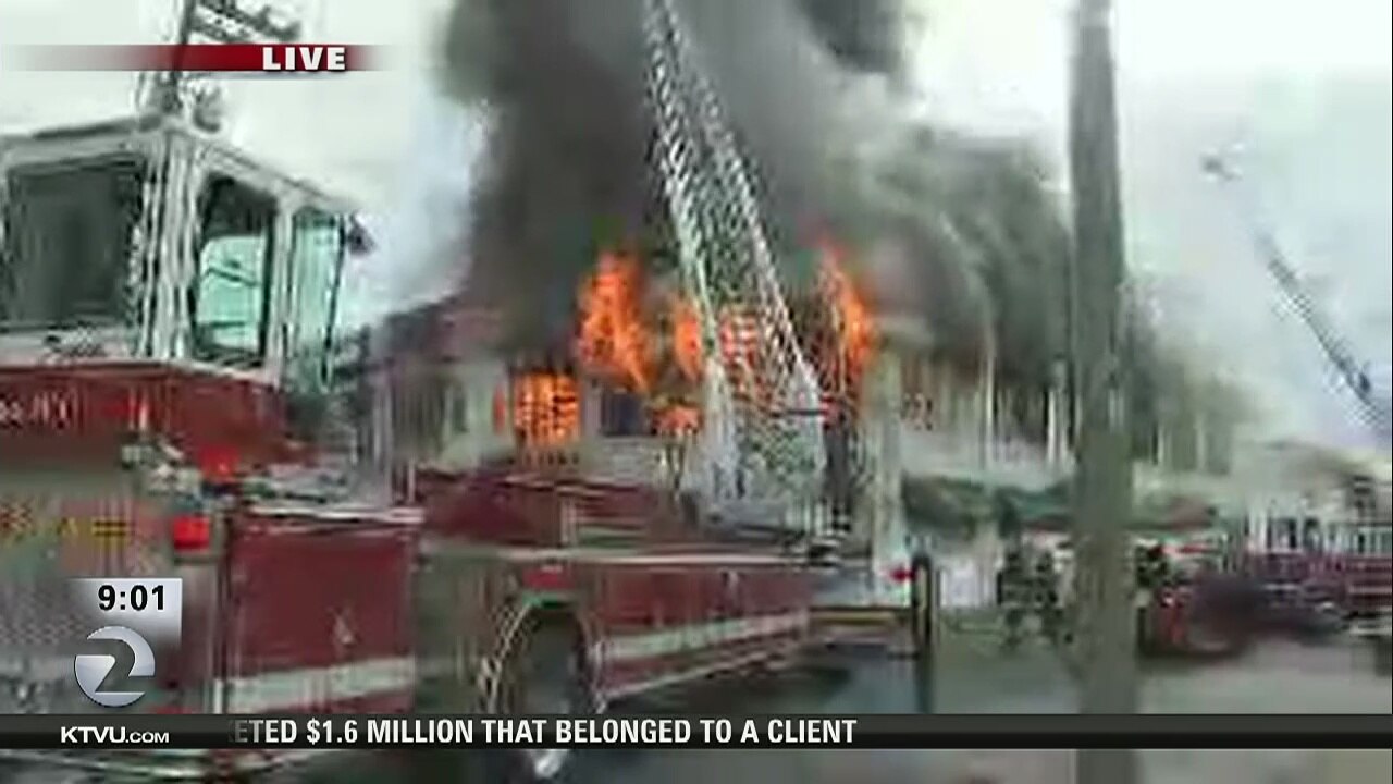 Oakland firefighters battle 3-alarm warehouse fire